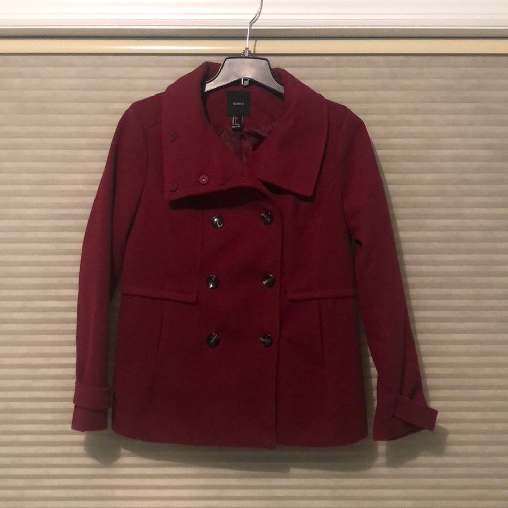Cranberry Pea coat